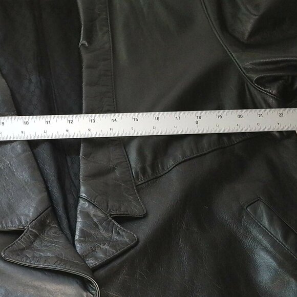 Fairfax & Kent vintage black leather puff sleeve and shoulder pads coat size 1X - Picture 3 of 7